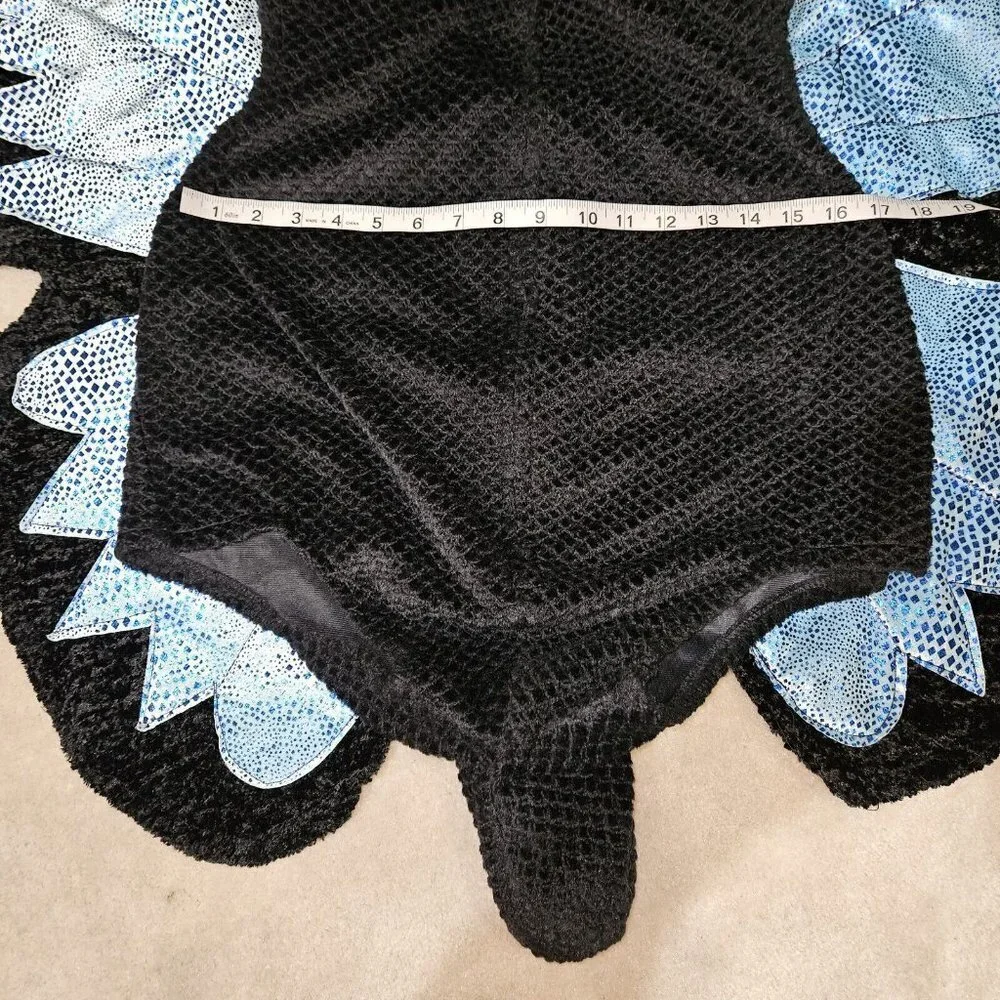 Chosun Black Blue Butterfly Halloween Costume Hooded Youth Size 6-7 Approx 47